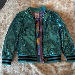 Disney Jasmine Teal sequin kids Jacket